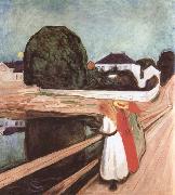 Edvard Munch Girl on the bridge oil painting